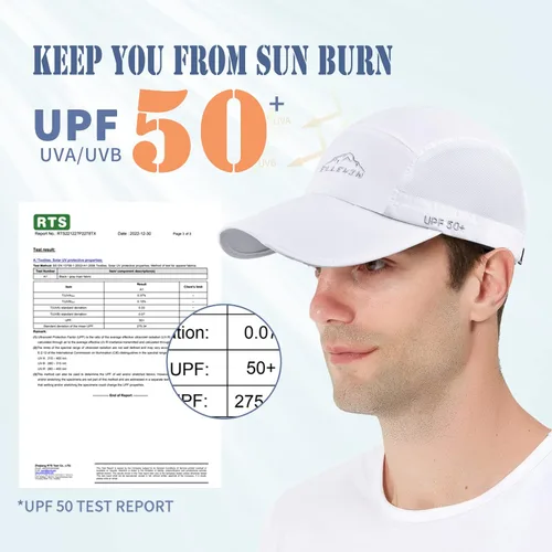 Miniatura 2 de ELLEWIN Gorra de béisbol unisex UPF 50 sin estructura, con pico grande y plegable