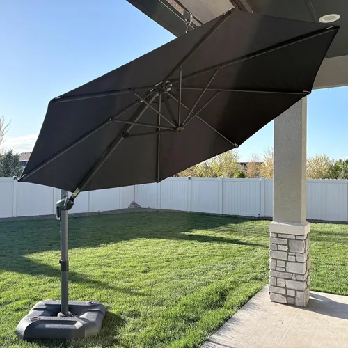 Miniatura 24 de PURPLE LEAF Sombrilla de Patio de 8 Pies para Exteriores Sombrilla Cantilever Cuadrada de Aluminio Sombrilla Offset con Rotación de 360 Grados