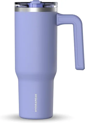 Miniatura 35 de Hydrapeak Voyager Vaso de 40 oz con Asa y Tapa con Pajita Botella de Agua Reutilizable de Acero Inoxidable Taza de Viaje Compatible con Portavasos