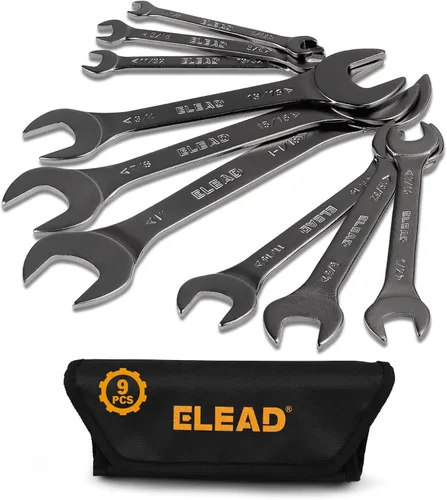 Miniatura 12 de ELEAD Juego de Llaves de Extremo Abierto Superdelgadas 10 Piezas Métricas 5.5-27mm Diseño Delgado Niquelado 5.5, 7, 8, 9, 10, 11, 12, 13, 14