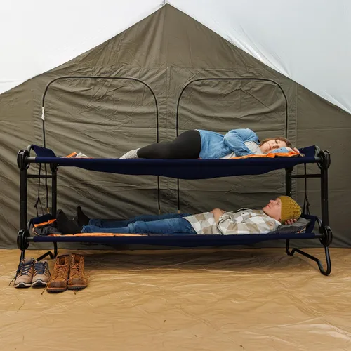 Miniatura 9 de Disc-O-Bed Gran banco convertible para exterior de 2 personas y cuna de camping doble para adultos, sistema de literas portátil, negro