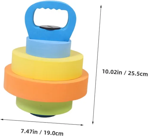 Miniatura 2 de BESPORTBLE 1 par de mancuernas de agua de Eva ajustables, peso flotante ligero para juego en la piscina, para entrenamiento de fuerza temprano