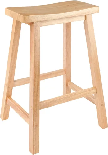 Miniatura 13 de Winsome Satori - Taburete de mostrador con asiento de sillín para cocina, 24 pulgadas, nogal