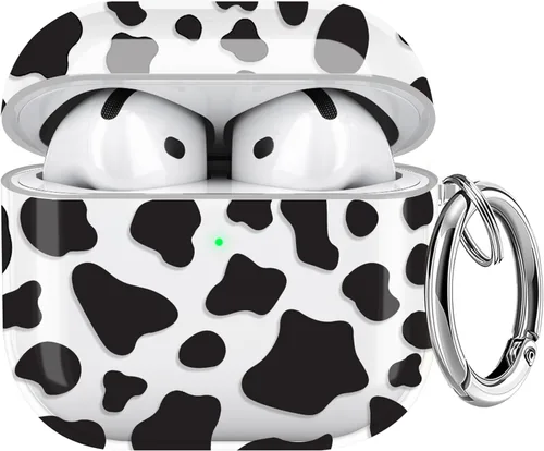 Miniatura 51 de Maxjoy Funda compatible con AirPods Pro, funda con diseño de vaca clara para mujeres y niñas, bonita funda protectora suave con llavero compatible
