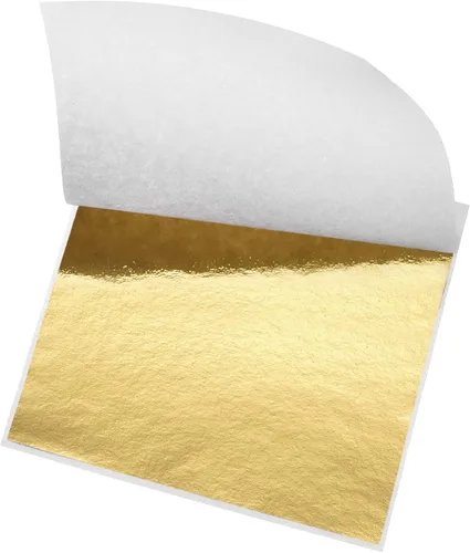 Miniatura 18 de MECCANIXITY Hoja de hoja dorada, papel de hoja negra, 3.3 x 3.1 pulgadas para decoración artística, esculturas, pintura, paquete de 100