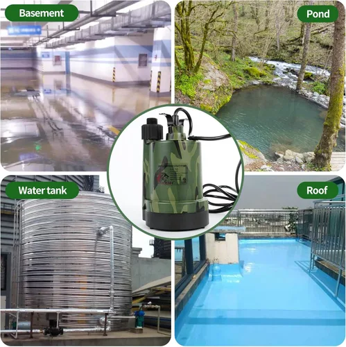 Miniatura 8 de TIGEROAR Bomba sumergible de agua de 120 V 1/4 HP 1800 gph, bomba de transferencia de agua sumergible con cable de 10 pies y adaptador de manguera