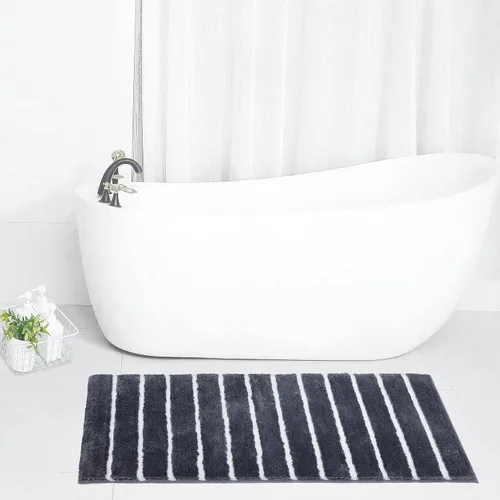 Miniatura 3 de Alfombras de pasillo de baño, de 54 x 21 pulgadas, suave y absorbente, de secado rápido, antideslizante, para ducha, bañera e inodoro, pasillo, 1