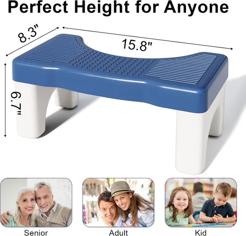 Miniatura 5 de Olla en cuclillas para adultos, taburete de inodoro de 7 pulgadas para adultos, taburete de baño de plástico para hacer caca, paso de asistencia