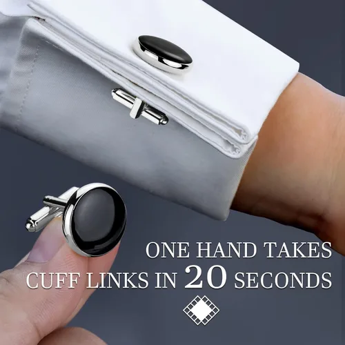 Miniatura 2 de HAWSON Juego de gemelos y tachuelas de esmoquin para hombre con caja de regalo joyas o accesorios para hombre adecuados para traje negro, camisas
