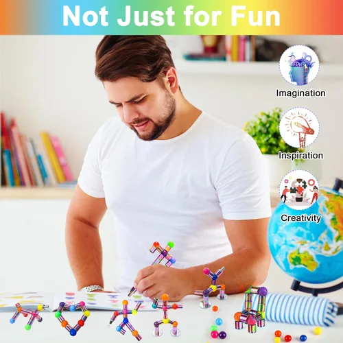 Miniatura 7 de Bolígrafo Magnético de Jugar, Herramienta de Escritura Modular Magnética de Oro Mejorada para Adultos, Juguetes de Escritorio Multifuncionales