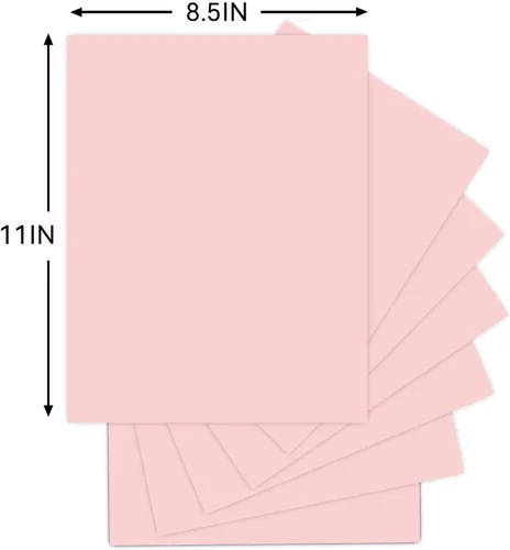 Miniatura 3 de 25 hojas de papel de cartulina rosa claro, cartulina de 8.5 x 11 pulgadas para Cricut, papel de construcción grueso para hacer tarjetas, álbumes