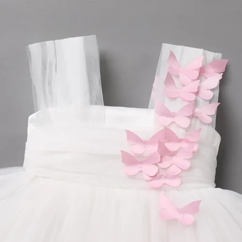 Miniatura 4 de Vestido de cumpleaños de mariposa para niñas pequeñas, vestido de tul alto y bajo de tul para bautizo, fiesta de boda, vestidos de tul para sesión