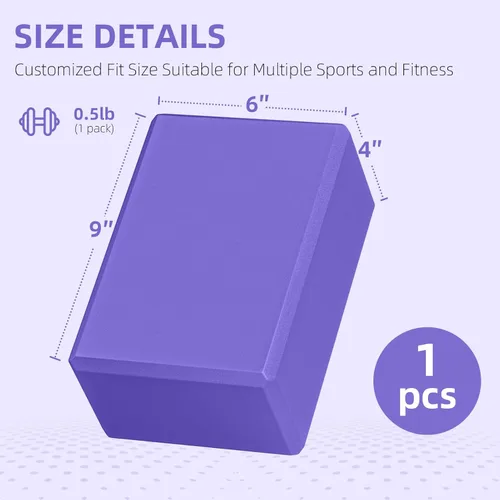 Miniatura 2 de 1 paquete de bloques de yoga de espuma grandes de 9 x 6 x 4 pulgadas, bloque de pilates resistente, bloque de entrenamiento, ladrillo de yoga