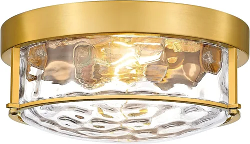 Miniatura 9 de FEMILA Lámpara de techo de 12 pulgadas, luz empotrada de 2 luces para dormitorio, cocina, comedor, pasillo, entrada, acabado dorado de latón
