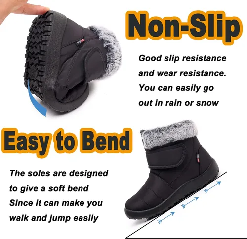 Miniatura 3 de Botas de invierno para mujer, botas de nieve para mujer, botas de nieve para mujer, botas de invierno para mujer, botas de nieve impermeables