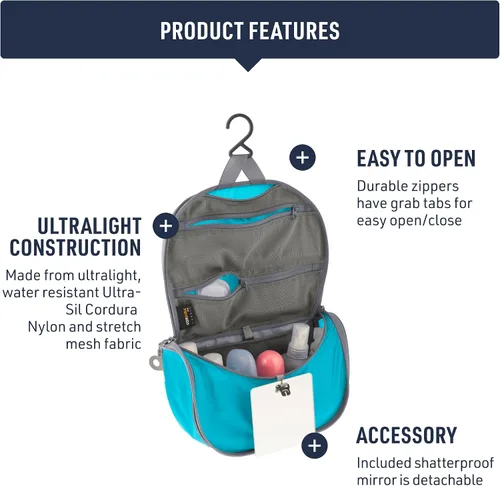 Miniatura 5 de Sea to Summit Neceser colgante grande para viaje, organizador de viaje para hombres y mujeres, Atoll Azul, Mini, Small / 3