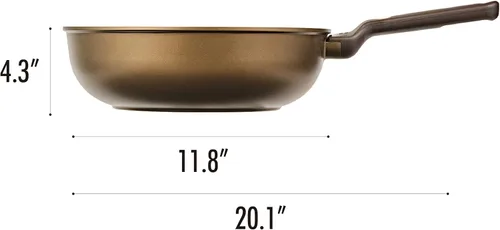 Miniatura 2 de Sartén antiadherente para wok Glam de 12 pulgadas, sartén multicapa con revestimiento inoble, libre de PFOA y PFOS, sartenes para tortillas
