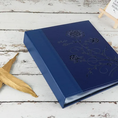 Miniatura 5 de Álbum de fotos de 8x10 pulgadas con bolsillos de páginas transparentes, cubierta de cuero, álbum de fotos deslizable para 100 fotos verticales