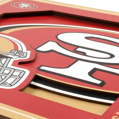 Miniatura 4 de YouTheFan Arte de pared de la serie de logotipos 3D con licencia oficial de la NFL, hecho de múltiples capas, listo para colgar en la pared, diseño