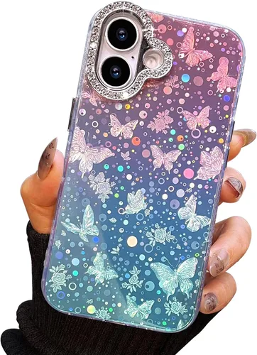 Miniatura 88 de I-MGAE-IN-AR Funda compacta para iPhone 11, diseño de mariposa, marco de protección de lente de cámara con diamante 3D, bonitas fundas protectoras