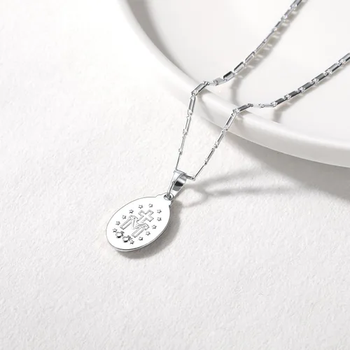 Miniatura 31 de U7 Saint Benedict/Michael Medal Necklace, 316L Stainless Steel Virgin Mary Necklace for Men Women, Bible Verse Protection Necklace Catholic