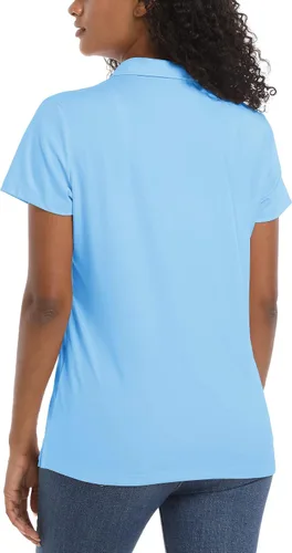 Miniatura 2 de TACVASEN Camisas polo para mujer, con protección solar UPF 50+, manga corta, secado rápido, cuello de 3 botones, ligeras