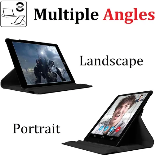 Miniatura 3 de Vultic Funda giratoria para iPad mini 1/2/3, soporte de 360 grados [apagado automático/activación] Folio PU cuero Smart Cover (negro)