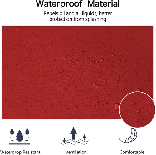 Miniatura 3 de Homsolver 2 Pack Waterproof Rubber Aprons, Heavy Duty Butcher for Men, Chemical Vinyl Plastic Aprons for Dishwashing Rojo