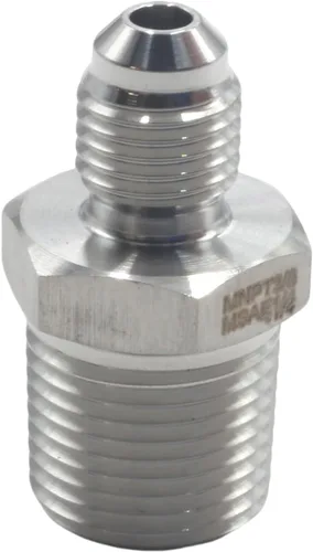 Miniatura 6 de HFS (R) 3/8" NPT macho a 1/4" SAE Macho Flare Tubing Adapter Manguera Conector Accesorios de tubería de acero inoxidable 304 (3/8" MNPT x 1/4" MSAE)