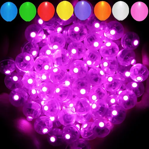 Miniatura 37 de Aogist 100 luces de globo Mutilcolor, luz de bola pequeña impermeable de largo tiempo de espera, lámpara LED redonda para linterna de papel, fiesta