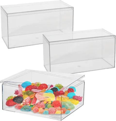 Miniatura 7 de Hammont Caja rectangular de acrílico, contenedores organizadores de estantes, contenedores de almacenamiento transparentes, recuerdos de fiesta