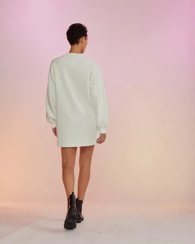 Miniatura 4 de Cynthia Rowley x The Drop - Minivestido deportivo de forro polar para mujer