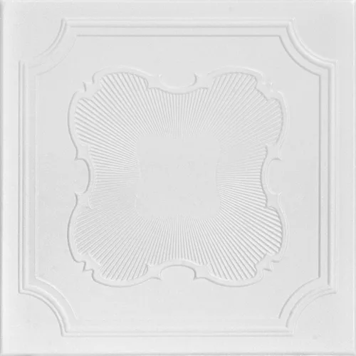 À LA MAISON CEILINGS R74 Coronado - Azulejo de techo de espuma (128 pies cuadrados/caja), paquete de 48 unidades, color blanco liso Latón antiguo