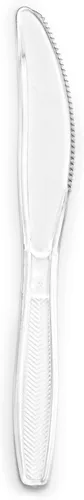 Miniatura 7 de Plasticpro Cuchillos de plástico transparente, cubiertos desechables, utensilios de peso medio, 300