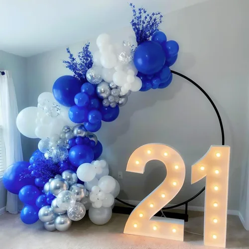 Miniatura 5 de FOTIOMRG Globos de color azul real de 12 pulgadas, paquete de 100 globos de látex azul real para graduación, cumpleaños, baby shower, boda