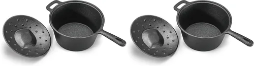 Miniatura 10 de Commercial Chef Horno holandés de 5 cuartos de galón con tapa, hierro fundido pre-sazonado, asas integradas, funciona en todas las estufas