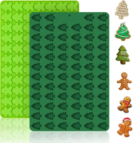 Miniatura 12 de 2 piezas de moldes de silicona de animales, 104 cavidades con forma de rana, lagarto, caracoles, moldes de silicona mini para hornear galletas