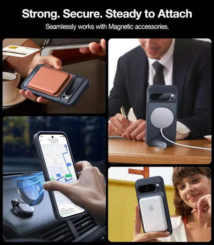Miniatura 3 de TORRAS Funda magnética y con soporte para Google Pixel 9 Pro XL, compatible con MagSafe, protección contra caídas de grado militar de 12 pies