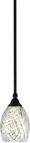 Miniatura 39 de Toltec Lighting Tallo Colgado Mini colgante, acabado de cobre negro, 3.5" cuadrado humo burbuja vidrio