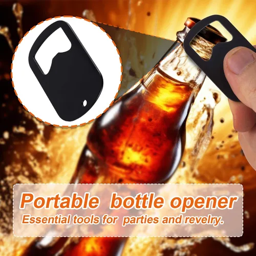 Miniatura 4 de 2 abrebotellas planas, abridor de botellas manual personalizado portátil, abridor de tapas de acero inoxidable para cocina, restaurante, bar