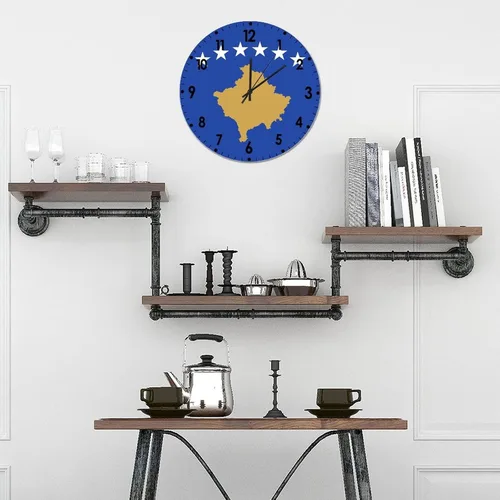 Miniatura 826 de Cheyan Reloj de pared con bandera de Canadá de 12 pulgadas, silencioso, sin tictac, de PVC, funciona con pilas, reloj redondo decorativo, regalo
