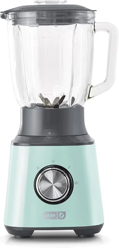 Dash Quest Blender - Batidora de cocina de 600 W con jarra de vidrio de 1.5 litros, cuchillas de acero inoxidable, 3 velocidades + pulso para