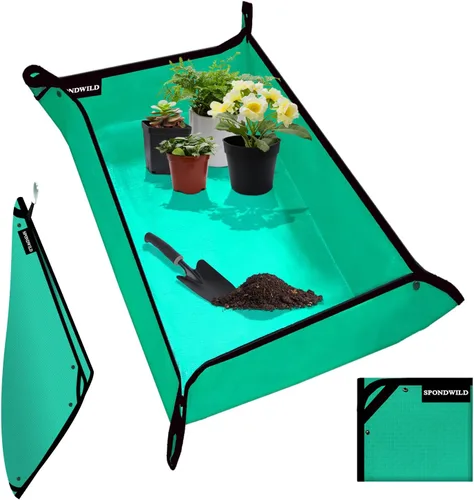 Miniatura 17 de Tapete grande de trasplante de plantas, tapete grueso impermeable para macetas, tapete de jardinería para suculentas, tapete portátil