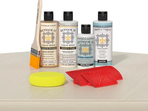 Miniatura 2 de Kit de mesa de acabado de madera Retique It – Vaya más allá de la madera falsa con imprimación de madera líquida y tinte en gel pintrable - Incluye