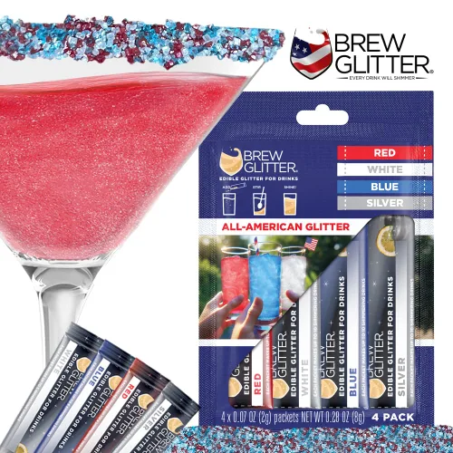 Miniatura 19 de Brew Glitter - Purpurina comestible para bebidas, cócteles, cerveza, adornar bebidas Certificado Kosher y Halal 100% comestible y de grado Azul