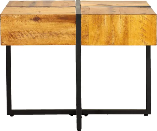 Miniatura 4 de Cortesi Home Landon - Mesa auxiliar de madera maciza con marco de metal negro