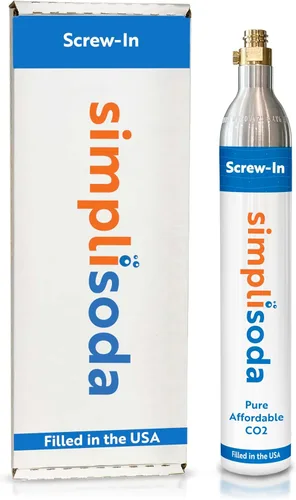 Simpli Soda Cilindros de recipiente de CO2 de 60 litros, compatible con Sodastream BLUE atornillado, Ninja Thirsti, Philips y más, máquina de Azul