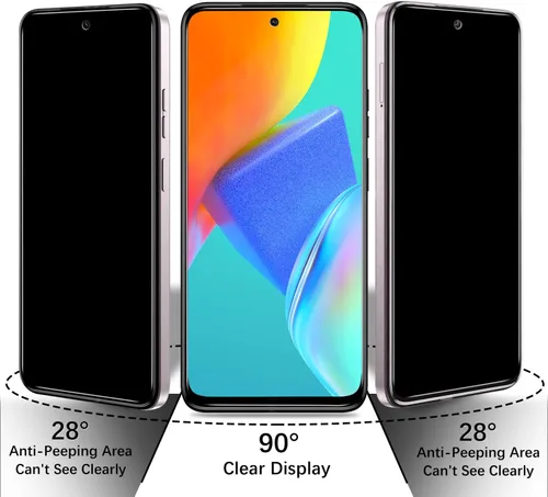 Miniatura 3 de Paquete de 2 protectores de pantalla de privacidad para Motorola Moto G Stylus 5G 2024 de vidrio templado antiespía, antiarañazos, sin burbujas