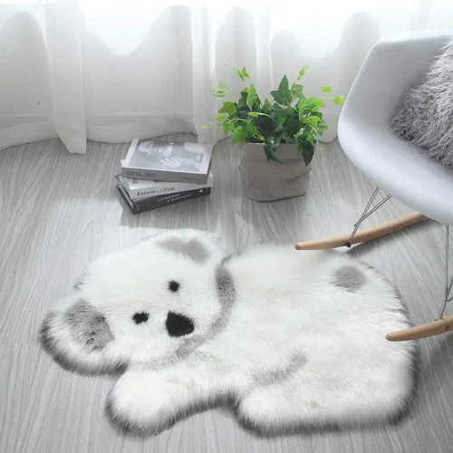 ZaH Alfombra de pelo largo de 23.6 x 35.4 pulgadas, alfombra de animal lanudo para decoración del hogar, alfombra de piel suave y esponjosa para