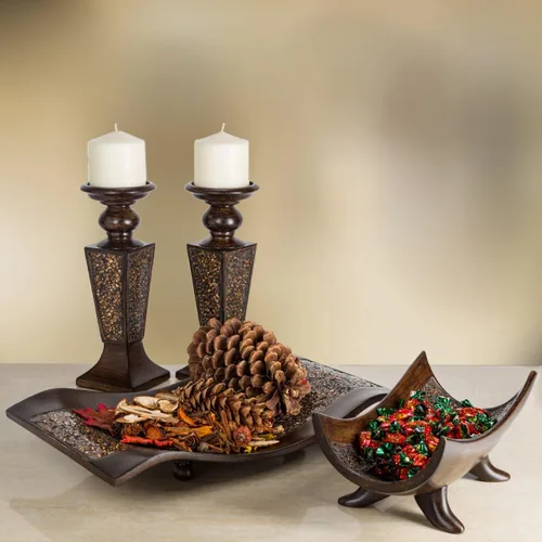 Miniatura 6 de Creative Scents Schonwerk - Tazón decorativo marrón para decoración del hogar, centro de mesa de comedor, decoración de mesa auxiliar para sala